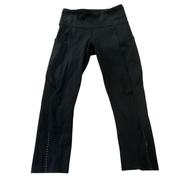 Lululemon Fast Free High-Rise Legging 19" Size 4 black crop running reflective - Picture 10 of 11